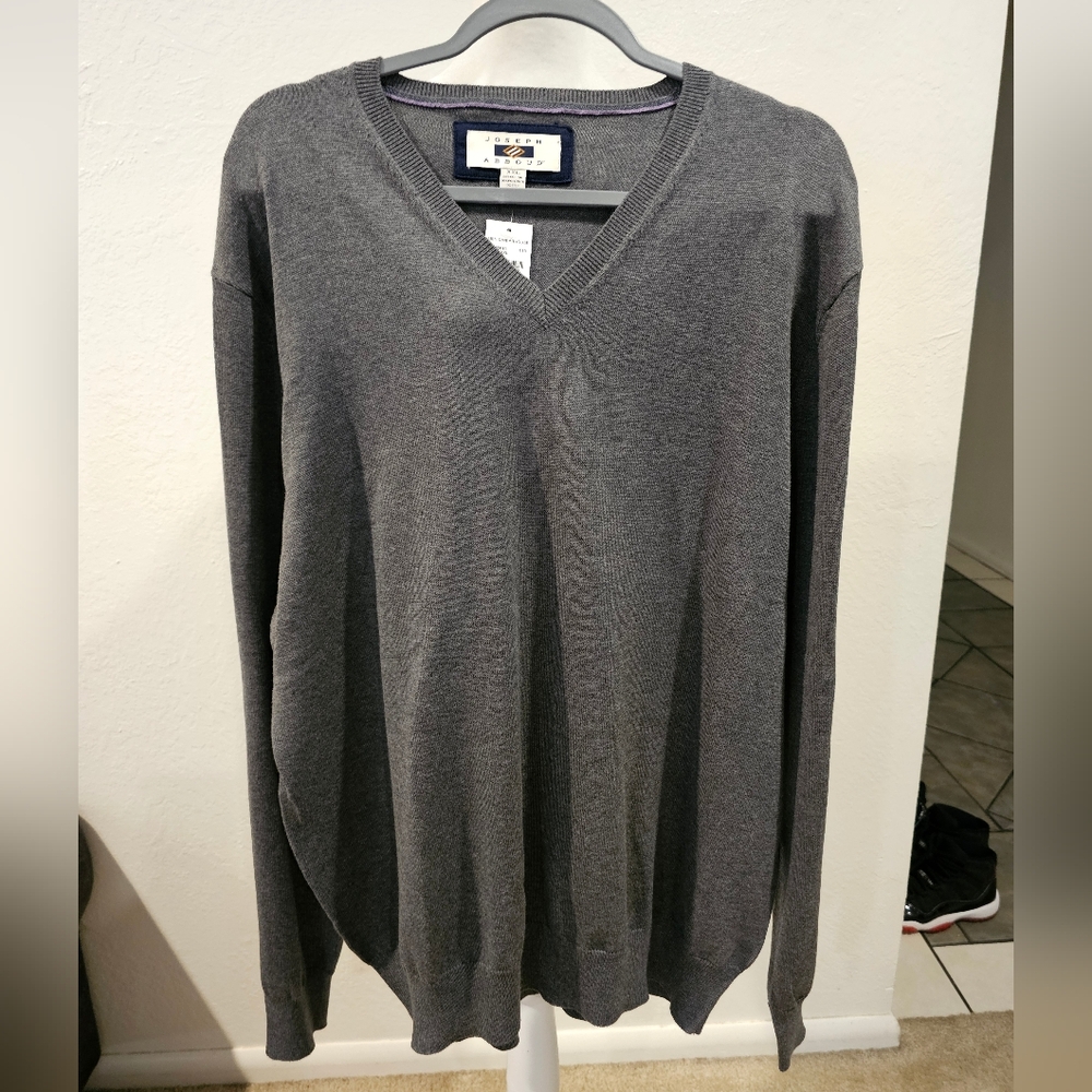 Joseph Abboud Mens Long Sleeve Sweater Gray XXL NWT